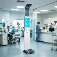Balance de composition corporelle DHM-900A à 8 électrodes avec écran LCD et plateau en acier pour les stations de santé communautaires