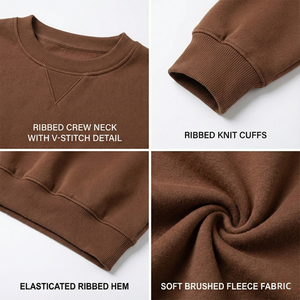 Hot Supplier Custom High Quality 380GSM Cotton Crew Neck Long Sleeve Women Pullover Hoodies Design Logo Embroidered <b>Sweatshirt</b> - Product Image 2