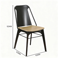Juego de Muebles de Restaurante de Estilo Moderno, Mesas y Sillas de Metal para Cafetería, Sillas Comerciales para Cafetería, Sala de Estar Moderna de Lujo