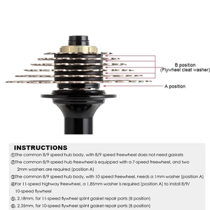 Rondelle de moyeu de vélo en alliage d'aluminium pour pédalier de vélo de route Freehub 1/1.5/2/1.85/2.18/2mm Spacers Flywheel <span class=keywords><strong>Cassette</strong></span> - Product Image 3