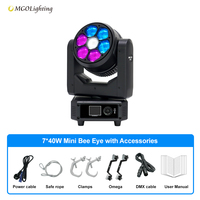 Projecteur LED mobile HOT Clay Sharpy Mini-Bee Eye 7x40W RGBW avec zoom, effet wash et beam pour DJ, discothèque, bar, scène et live house