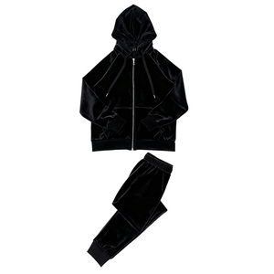 Tùy Chỉnh Nhung 2 Mảnh Quần <span class=keywords><strong>Set</strong></span> Thạch Sweatsuits Phụ Nữ Quần Bó Sát Và Áo Hai Mảnh Trang Phục Thiết Lập Cho Phụ Nữ - Product Image 6