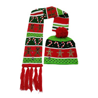 2025 transfrontaliera invernale festa di Natale LED luce stampa digitale cappello Jacquard