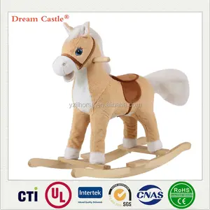 OEM ODM תינוק ילדים לרכוב על סוס בעל חיים קטיפה נדנדה מעץ