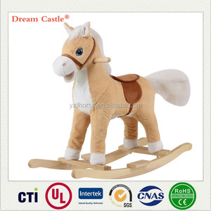 O ODM do OEM bebê caçoa o passeio de madeira de balanço do cavalo animal de pelúcia - Product Image 2