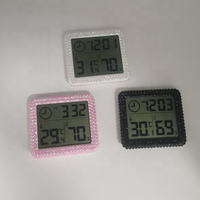 Thermomètre hygromètre numérique diamant pour Extension de cils accessoires de Salon de beauté de luxe
