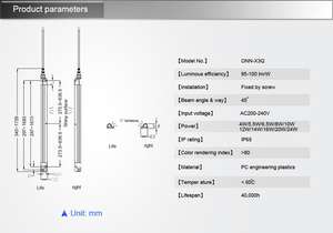 <span class=keywords><strong>Tube</strong></span> <span class=keywords><strong>LED</strong></span> ONN-X3Q 220V IP65 600mm <span class=keywords><strong>pour</strong></span> armoires horizontales, congélateurs, vitrines réfrigérées, éclairage de réfrigérateur - Product Image 5