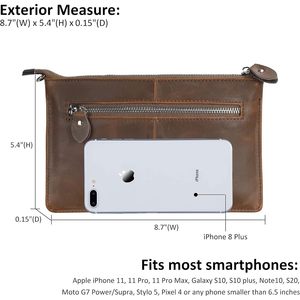 Bolso de mano cruzado de cuero marrón Vintage de alta calidad para mujer, monedero pequeño elegante de cuero para mujer - Product Image 4