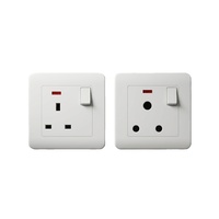 Prises industrielles commutées 15A avec néon, prise UK, IP22, murales, haute puissance, contrôle de la lumière, type 86, panneau PC ultra-fin, décoration chinoise