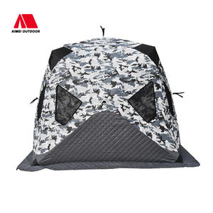 Fabricants vente en gros deux portes quatre fenêtres convenant à 3-4 personnes extérieur hiver chaud pêche sauna poêle cheminée tente - Product Image 5