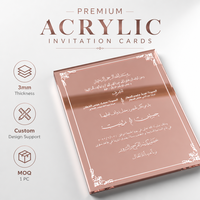 Carte d'invitation de mariage personnalisée en acrylique or rose de luxe, esthétique, impression UV personnalisée, carte de vœux pour célébration formelle