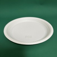 Assiettes en plastique rondes jetables biodégradables en fécule de maïs Assiettes écologiques de 6 7 9 pouces pour le camping