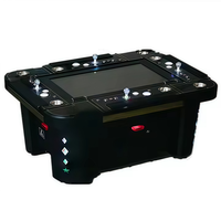 Machine de jeu d'arcade de tir aux poissons multicolore à monnayeur avec support anglais, durable, facile à utiliser, kit complet