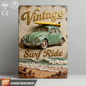 Nouvelle Arrivée : Plaque Métallique Vintage en Étain, Décoration Murale 3D Personnalisée pour Voiture, Art Mural pour Maison et Club, Affiche Rétro en Étain avec Effet en Relief à l'Œil Nu - Product Image 1