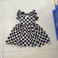 Robe d'été décontractée mi-mollet sans manches pour petites filles, imprimé western doux, respirante, personnalisable pour enfants