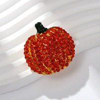 Broche Citrouille d'Halloween, Mode Européenne et Américaine, Ornée de Diamants, Broche Fruit, Ornement de Pâques, Corsage Haut de Gamme