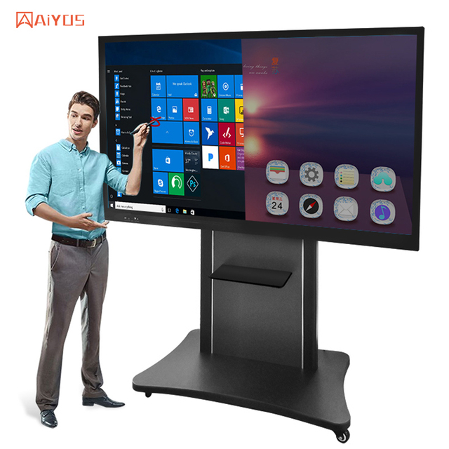 Aiyos Factory Interactive Flat Panel 75 Inches Electronic Whiteboard Smart Board for School or Office