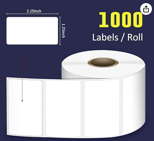 2.25x1.25 Inch Black Backing Thermal <b>Labels</b> Compatible with Thermal <b>Printers</b> - Product Image 1