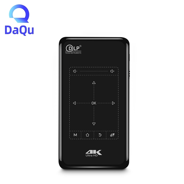 P09 II Portable 4K Android 9 DLP Mini Projector 1G 8G / 3 2.4G 5.8G WiFi Miracast Airplay Rechargeable Touchpad Projector
