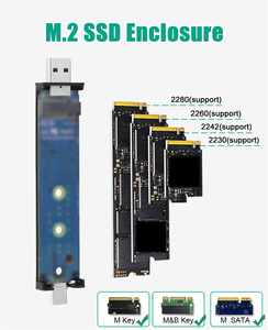 Externes NVMe.<span class=keywords><strong>2</strong></span> Laufwerksgehäuse M2 Typ-C Festplattenbox PCIe zu NGFF(M.<span class=keywords><strong>2</strong></span>) Typ-C SSD-Adapter - Product Image 4