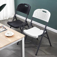 Chaise pliante en plastique HDPE robuste avec cadre en acier, portable, blanche, pour événements, mariages, réunions, extérieur et intérieur