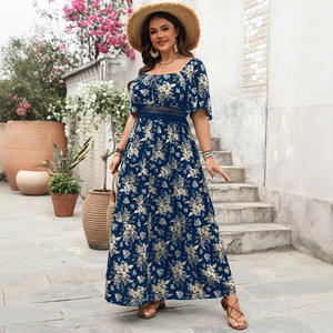 Robe Élégante pour Femmes Imprimé Floral <span class=keywords><strong>Maxi</strong></span> Grande Taille Style Bohème d'Été Nouvelle Jupe - Product Image 4
