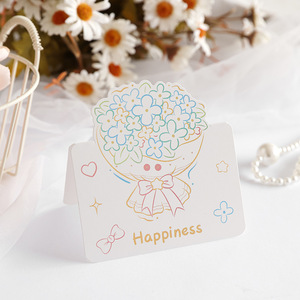 Cartes de remerciement personnalisées de luxe, petites, en papier offset, avec fleurs, design pliable, impression universelle de cartes de vœux en gros - Product Image 5