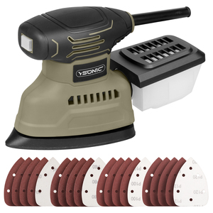 Detail Sander 14000OPM Plam Sander with Vacuum Dust collector 1.1A Sander <b>Tool</b> 20Pcs Sandpapers Drywall Sanders for Woodworking - Product Image 1