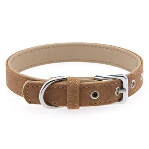 Kerah pelatihan anjing & kucing kulit PU polos hewan peliharaan sederhana mewah Modern dengan gesper logam cincin D dapat disesuaikan - Product Image 3