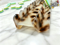 Support de Mahjong Moderne de Luxe en Acrylique Effet Écaille de Tortue Clair de 20 Pouces |   Conception pliable, équipée d'étagères magnétiques