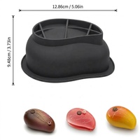 Molde de Silicona 3D para Frutas, Forma de Mango, de Gran Tamaño, para Repostería, Grado Alimenticio, Fácil Desmoldeo, para Mousse