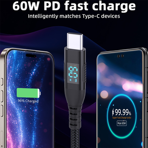 Câble USB C vers USB C 100W, câble de chargeur USB C <span class=keywords><strong>avec</strong></span> affichage LED, câble de charge rapide Type C compatible <span class=keywords><strong>avec</strong></span> iPhone - Product Image 5