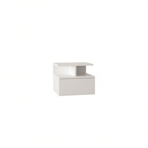 White 1-Drawer <b>Floating</b> Nightstand Modern Minimalist Bedroom Furniture MDF Wood Top - Product Image 1