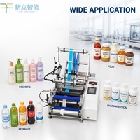 Machine d'étiquetage de bouteilles semi-automatique électrique à commande PLC de haute précision pour bouteilles de cosmétiques et de vin (cercle complet/demi-cercle)