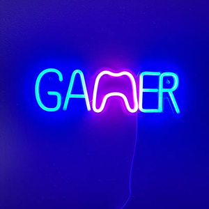 GAMER Gamepad Led Letrero de neón regulable 5V USB Sala de juegos Letreros de neón Luces para niños Adolescentes Niñas Regalo de cumpleaños Decoración de pared del dormitorio - Product Image 5
