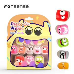 Haute qualité pré collé enfants presse sur les ongles mignon fantôme visage dessin animé ongles conseils <span class=keywords><strong>Anime</strong></span> conçu petits enfants <span class=keywords><strong>faux</strong></span> ongles pour les filles - Product Image 1