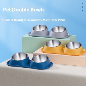 High Quality Pet Food Water Double <strong>Bowl</strong> Non Slip Anti Spill Pet Dog <strong>Cat</strong> Feeding <strong>Bowl</strong> <strong>Tilted</strong> Stainless Steel Pet Food <strong>Bowls</strong> - Product Image 3