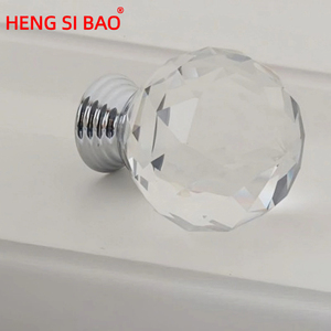 厂家直销水晶玻璃钻石球形拉手，适用于橱柜和装饰家具 - Product Image 5
