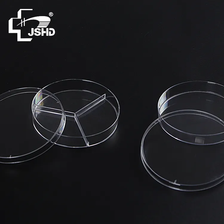 Pratos de petri descartáveis de plástico estéril, 90mm