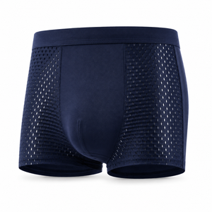 Calzoncillos bóxer transpirables de punto sin costuras con logotipo para hombre, ropa interior de secado rápido - Product Image 3