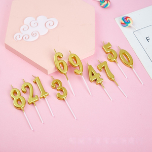 Bougies numériques dorées de haute qualité 0 à 9, bougies d'anniversaire créatives sans fumée, boîte en PVC, cire de <span class=keywords><strong>paraffine</strong></span>, chiffres pour les fêtes d'enfants et d'adultes - Product Image 5