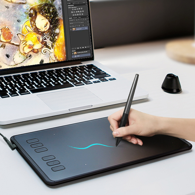 Huion 8192 Levels 6 Customizable Express Keys Designing Drawing Graphic Tablet H640P
