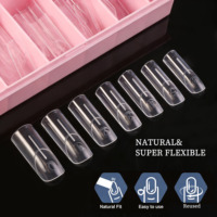 Nouvelles formes doubles réutilisables en plastique Newby 140 pièces pour extension d'ongles en gel, modèles longs, amande, carrés, French, avec lignes de guidage pour doigts