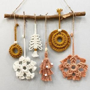 Ornamenti natalizi macramè appesi da parete Set di ornamenti natalizi decorazione bohémien regalo di <span class=keywords><strong>natale</strong></span> fatto a mano - Product Image 5