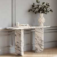 Mobilier d'intérieur moderne Calacatta Viola Table console d'entrée en marbre naturel pour entrée, salon, maison, villa, décoration