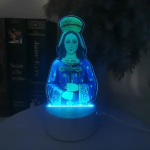 Luces nocturnas hechas con imágenes de la Virgen María