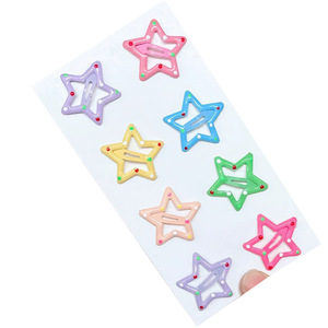 Jolies pinces à cheveux en forme d'étoile à cinq branches pour filles, petites pinces BB colorées pour franges latérales, 5,5 cm, en métal, pour usage quotidien - Product Image 4