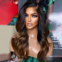 Perruque Lace Front HD 5x5 sans colle, couleur Ombré Blonde, vente en gros d'usine, ou perruques en cheveux humains vierges vietnamiens et indiens bruts