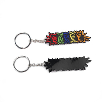 Porte-clés en caoutchouc souple avec logo personnalisé, style Jet Tag, promotionnel, personnage de dessin animé 3D personnalisé