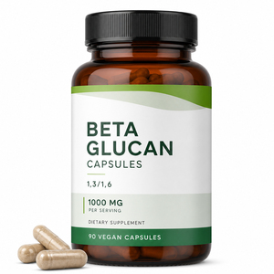 Capsules de bêta-glucane antioxydant de qualité cosmétique, extrait de champignons Reishi, complément alimentaire pour améliorer l'immunité, biologique, végétalien - Product Image 1